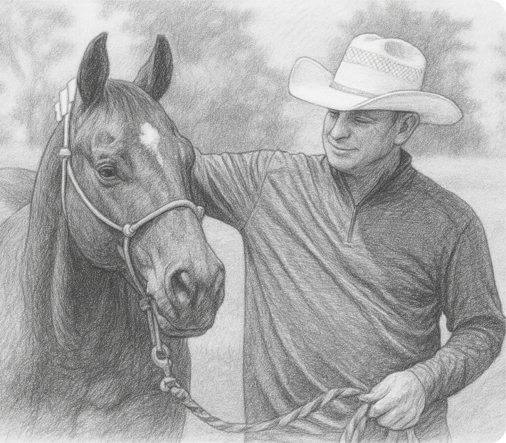 Cowboy with horse